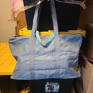 Under Armour Pale Blue Nylon Tote with Aqua Accent